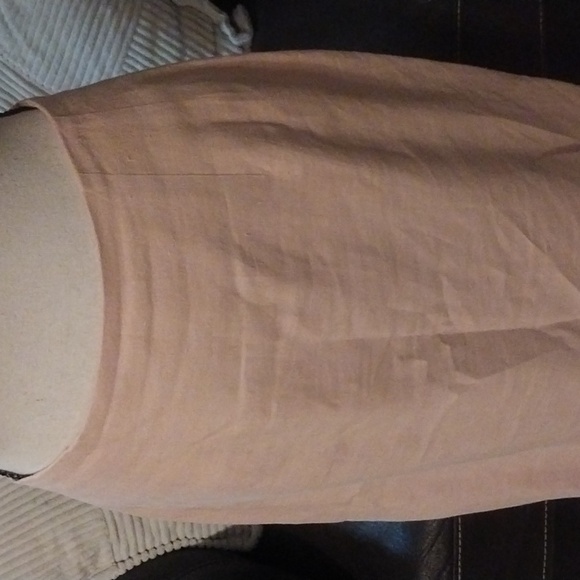 Blassport Pink Linen Long Pencil Skirt with Back Split Size 8P - Picture 2 of 8